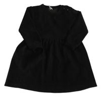 Čierne rebrované zamatové šaty so trblietkami ZEEMAN