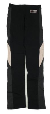 Černo-tmavošedo-pudrové legíny s nápisy H&M