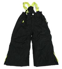 Černé šusťákové zimní oteplovačky s kšandami Kiki&Koko