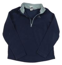 Tmavomodrá fleecová funčkční mikina s logom Quechua