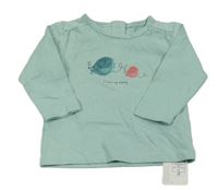 Nové - mentolovoolivové triko s myšmi M&S