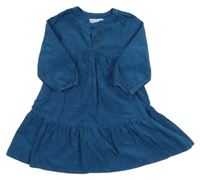 Petrolejové manšestrové šaty ZARA