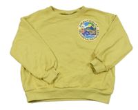 Okrová mikina s potlačou