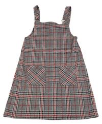 Černo-smetanovo-červené kostkované vzorované šaty se třpytkami George