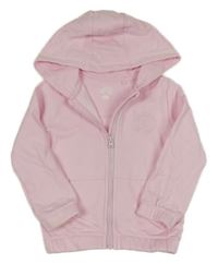 Svetloružová prepínaci mikina so srdiečkom a nápismi a kapucňou F&F