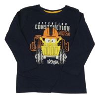 Tmavomodré tričko s buldozerem Kiki&Koko