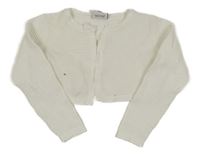 Bílé žebrované propínací svetrové bolérko Topolino