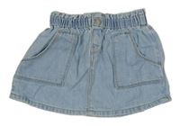 Svetlomodrá paper bag rifľová sukňa ZARA