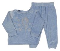 Světlemodré plyšové pyžamo s Elsou a hvězdičkami M&S