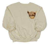 Smotanová oversize mikina s bizonem Next