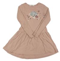 Staroružové šaty so srnkou a flitrami H&M