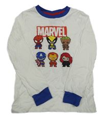 Bílo-tmavomodré pyžamové triko s Avengers H&M