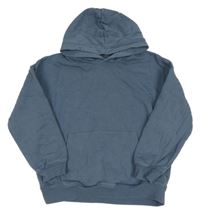 Tmavomodrošedá oversize mikina s vreckom a kapucňou H&M