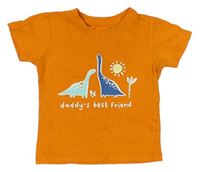 Oranžové tričko s dinosaurami Primark