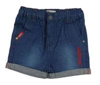 Modré riflové kraťasy s nápisem Lee Cooper