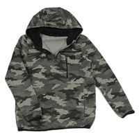 Sivá army mikina s nášivkou a kapucňou George