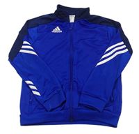 Safírová sportovní propínací mikina s logem Adidas