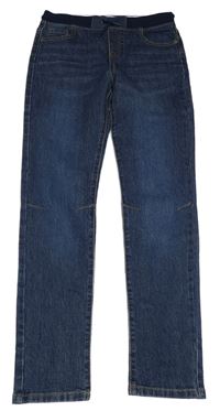 Tmavomodré slim rifle s úpletovým pasem Denim Co.