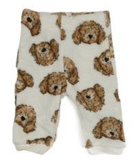 Bílé chlupaté tepláky se psy F&F