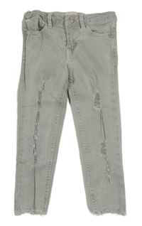 Svetlosivé skinny rifle s vyšúchaním Zara