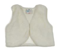 Biela kožušinová podšitá vesta Topomini