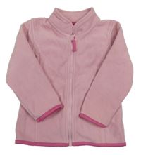 Růžová fleecová propínací mikina Topomini
