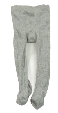 Šedé melírované žebrované třpytivé punčocháče