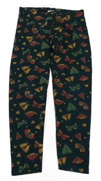 Tmavozelené teplákové legíny s můrami C&A