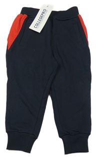 Nové - Tmavomodro-červené tepláky