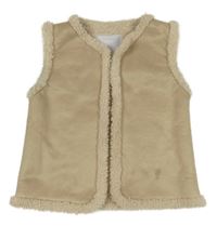 Béžová semišová zateplená vesta Matalan