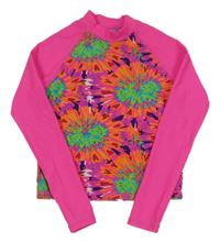 Neónově ružovo-farebné batikované UV tričko