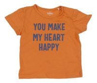 Oranžové tričko s nápisom Topomini