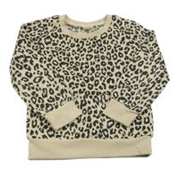 Béžová mikina s leopardím vzorom