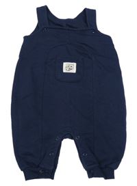 Tmavomodré na traké tepláky s vreckom s nášivkou