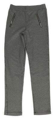 Šedo-černé kostkované tregíny se zipy Primark