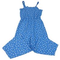 Modrý kvetovaný culottes overal Primark