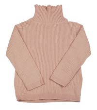 Ružový rebrovaný svetrový rolák Matalan