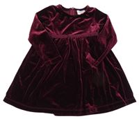 Vínové zamatové šaty s čipkou Topolino