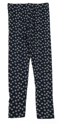 Tmavomodré kvetované legíny Little Kids