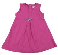 Fuchsiové teplákové šaty s mašlou