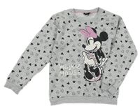 Sivá melírovaná mikina s Minnie Disney