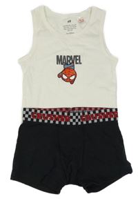 2set - Smotanové tielko so Spidermanem + čierne boxerky