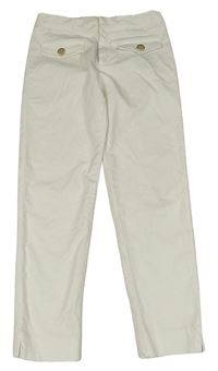 Biele plátenné crop nohavice Zara