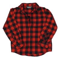 Červeno-černá kostkovaná flanelová košile Primark
