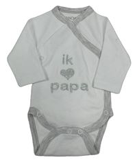 Biele zavinovací body s nápisom so srdcem