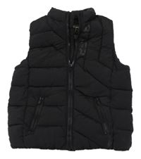 Čierna šušťáková zateplená vesta s nápisom River Island