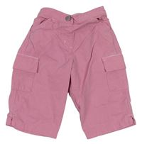 Ružové plátenné capri cargo nohavice zn. Next