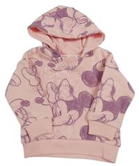 Růžová mikina s Minnie a kapucí Primark