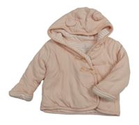 Světlerůžová zateplená propínací mikina s kapucí Mothercare