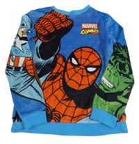 Modré plyšové pyžamové tričko s Marvel